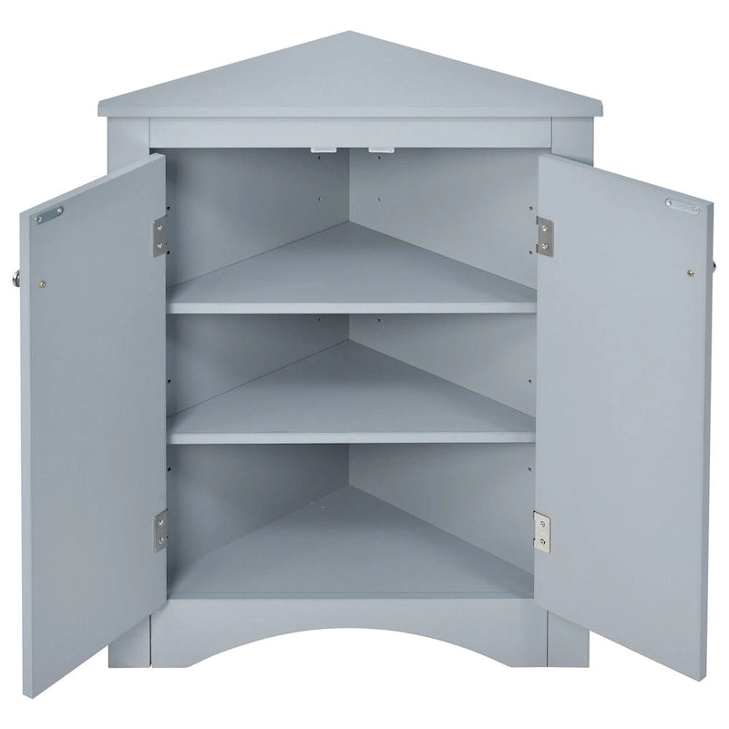 Mueble de almacenamiento esquinero para baño con estantes ajustables, mueble de suelo independiente