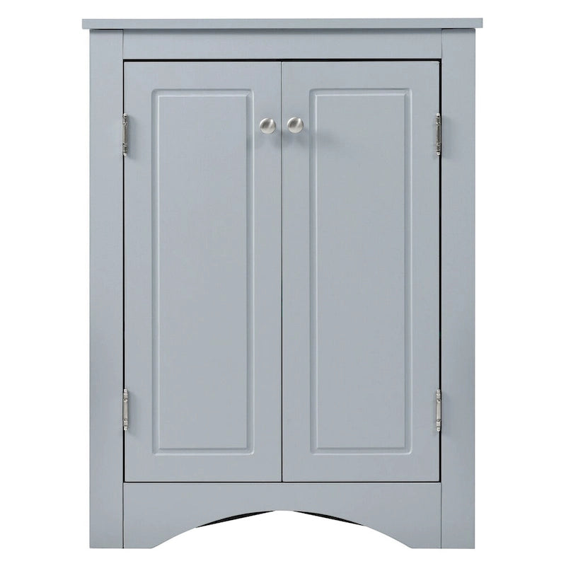 Mueble de almacenamiento esquinero para baño con estantes ajustables, mueble de suelo independiente
