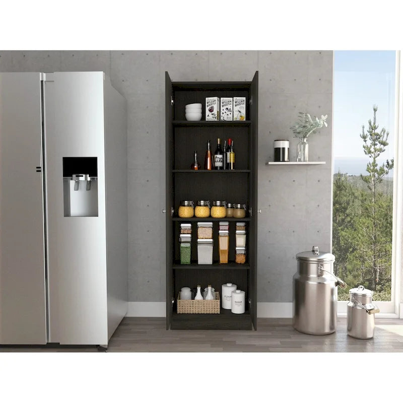 Mueble de lino independiente de 23.6 pulg. de ancho x 71.1 pulg. de alto con 5 estantes