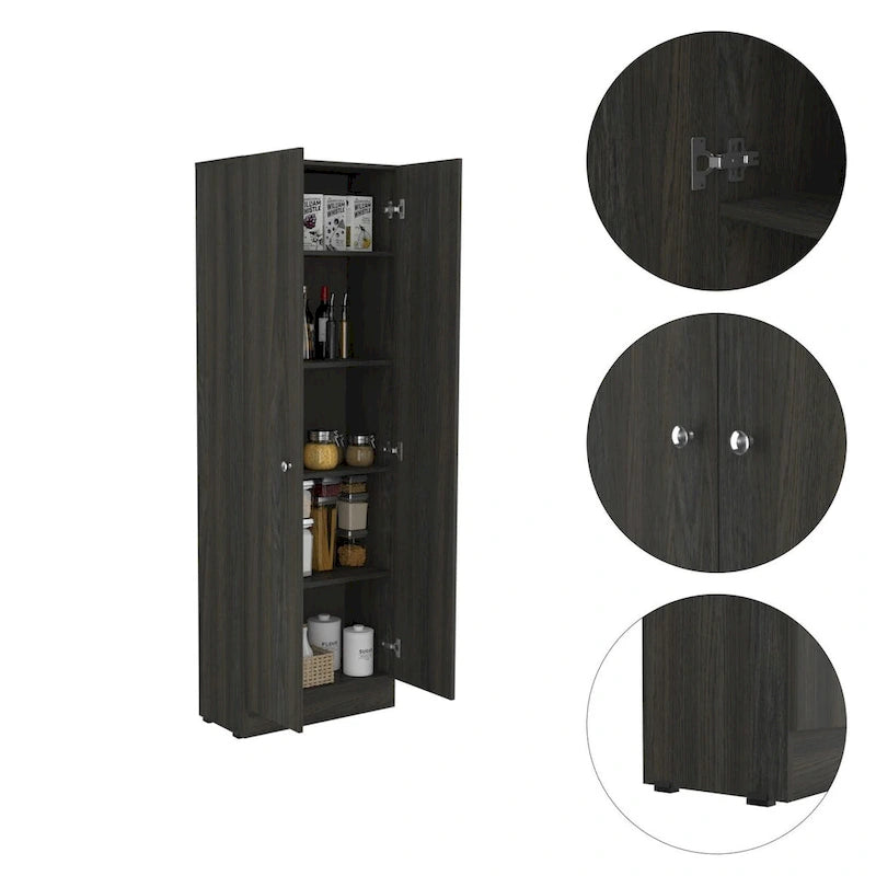 Mueble de lino independiente de 23.6 pulg. de ancho x 71.1 pulg. de alto con 5 estantes