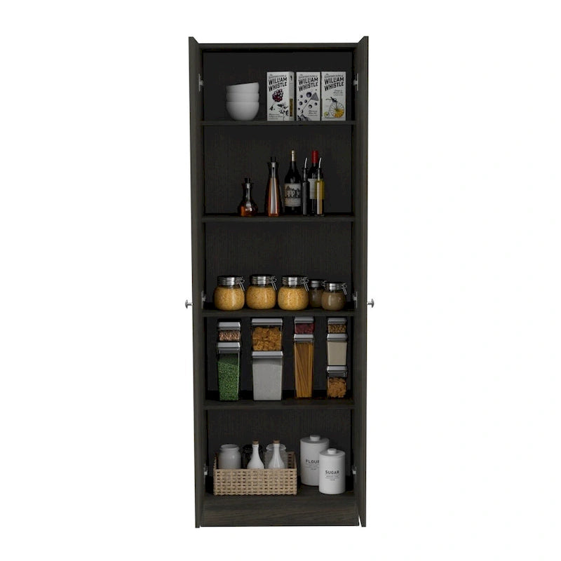 Mueble de lino independiente de 23.6 pulg. de ancho x 71.1 pulg. de alto con 5 estantes