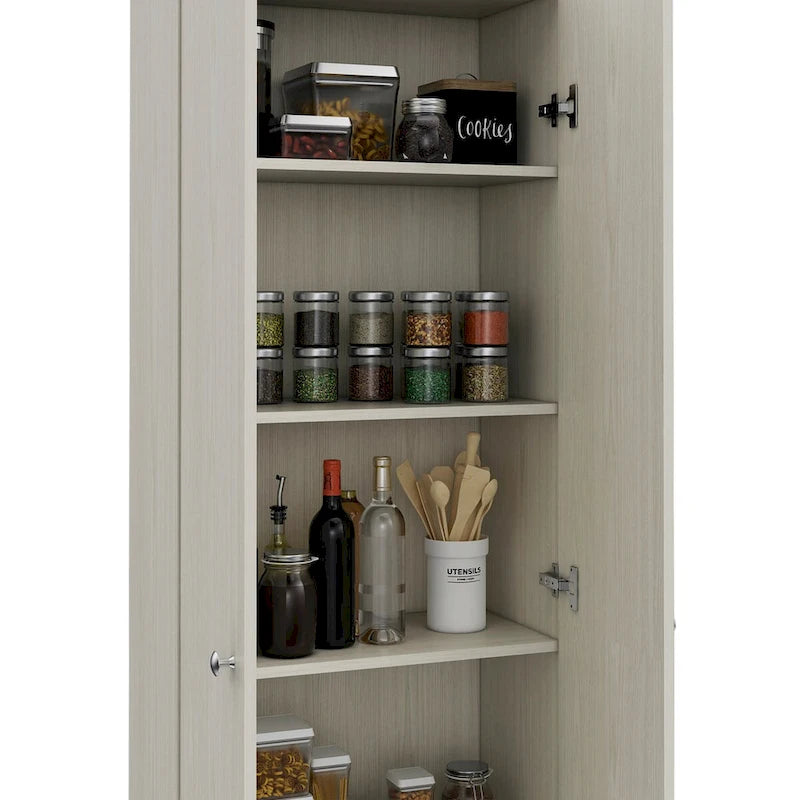 Mueble de lino independiente de 23.6 pulg. de ancho x 71.1 pulg. de alto con 5 estantes