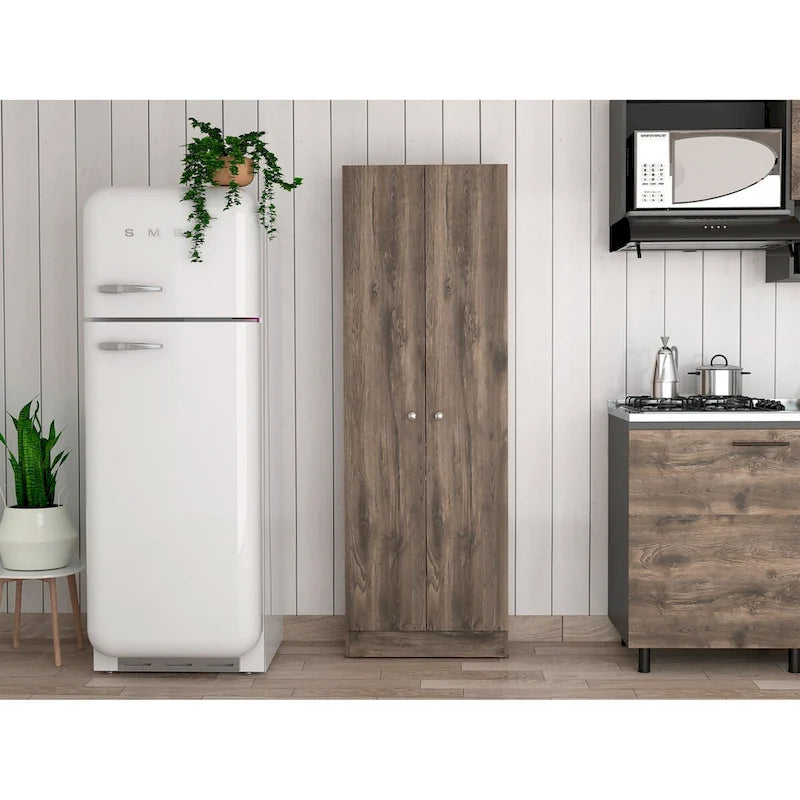 Mueble de lino independiente de 23.6 pulg. de ancho x 71.1 pulg. de alto con 5 estantes