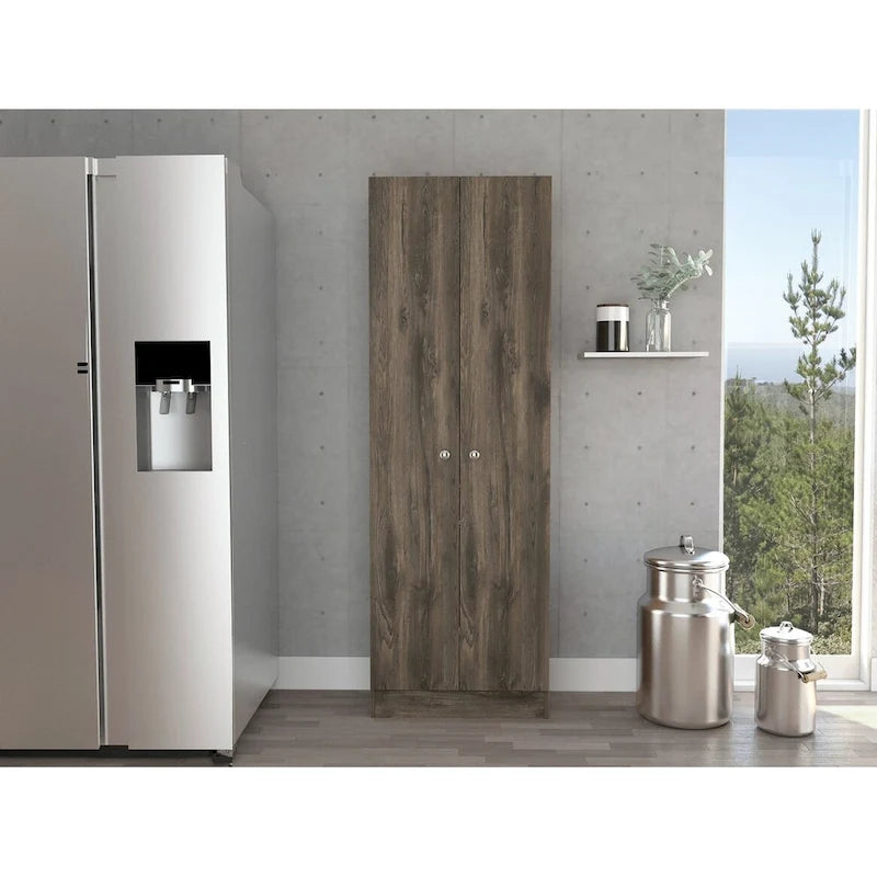 Mueble de lino independiente de 23.6 pulg. de ancho x 71.1 pulg. de alto con 5 estantes