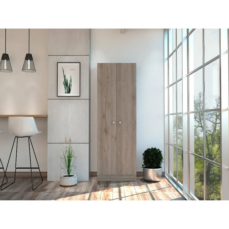 Mueble de lino independiente de 23.6 pulg. de ancho x 71.1 pulg. de alto con 5 estantes