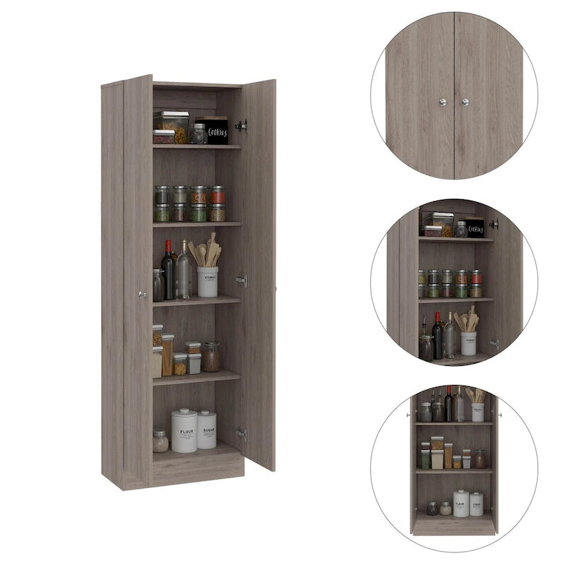 Mueble de lino independiente de 23.6 pulg. de ancho x 71.1 pulg. de alto con 5 estantes