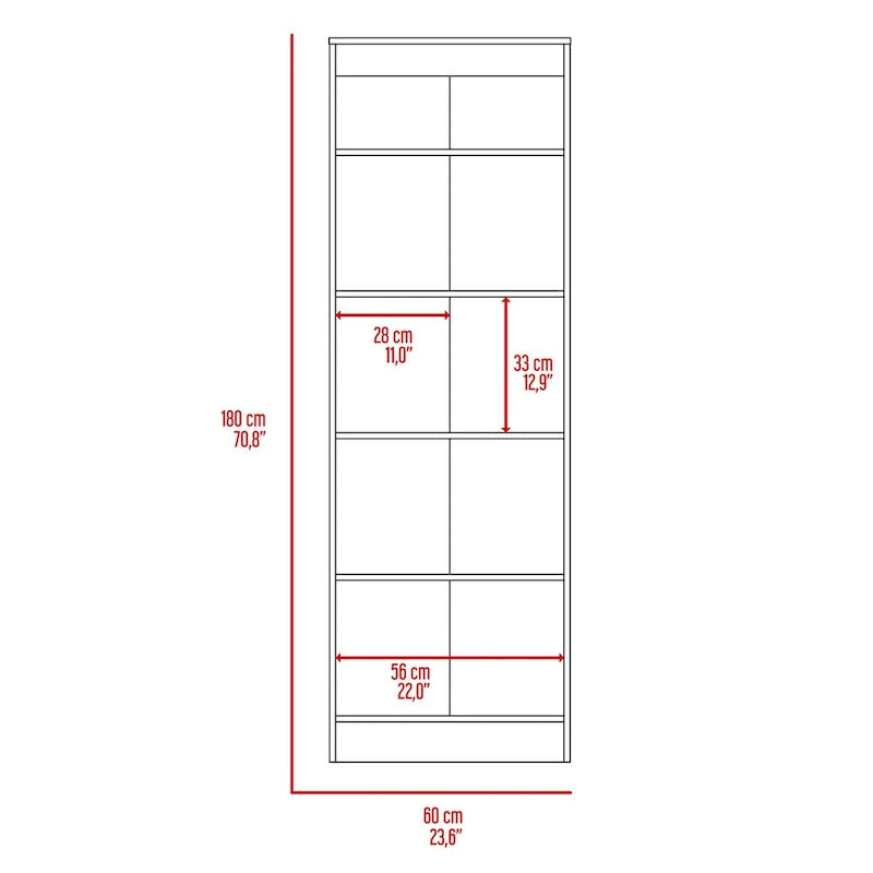 Mueble de lino independiente de 23.6 pulg. de ancho x 71.1 pulg. de alto con 5 estantes