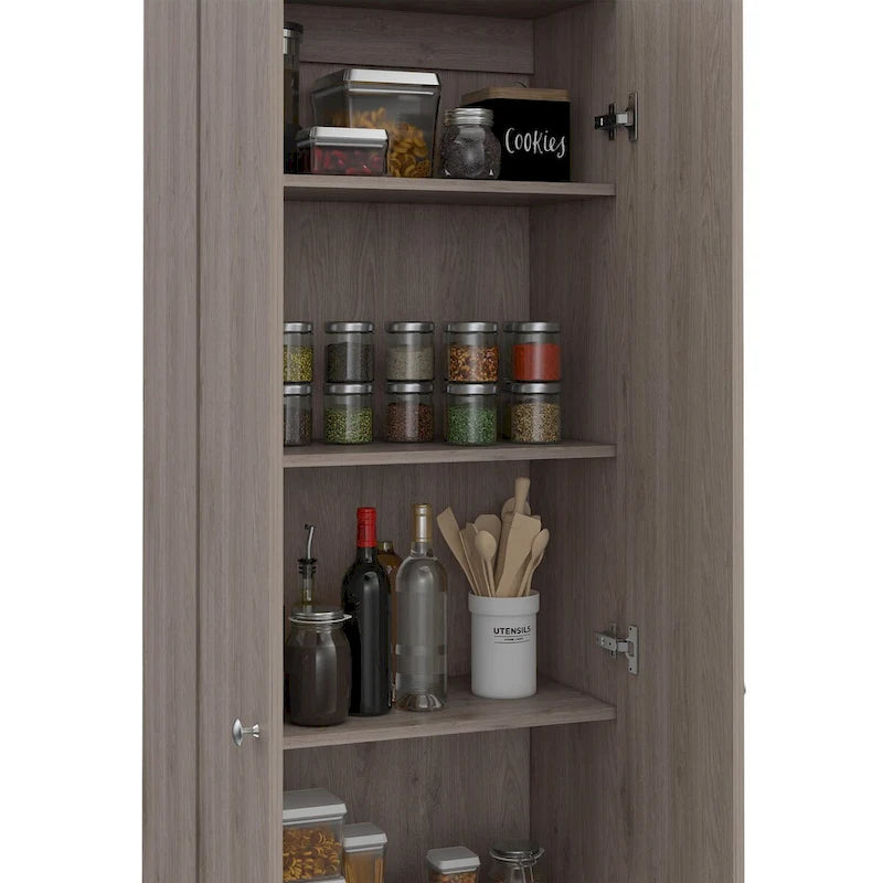 Mueble de lino independiente de 23.6 pulg. de ancho x 71.1 pulg. de alto con 5 estantes