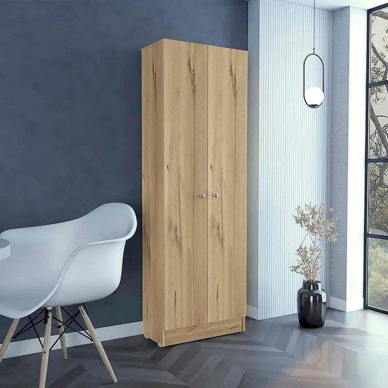 Mueble de lino independiente de 23.6 pulg. de ancho x 71.1 pulg. de alto con 5 estantes