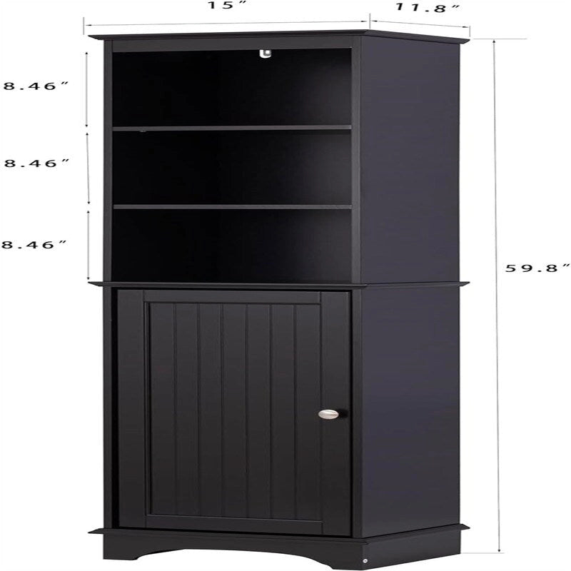 Armario de almacenamiento independiente para el hogar con estantes de tres niveles - 11.8D x 15W x 59.8H