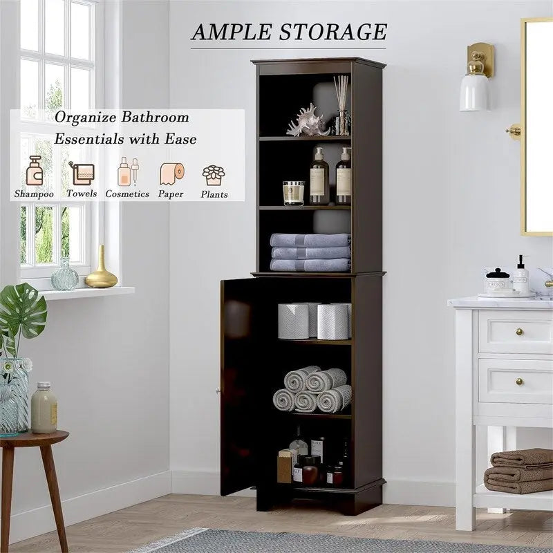 Armario de almacenamiento independiente para el hogar con estantes de tres niveles - 11.8D x 15W x 59.8H