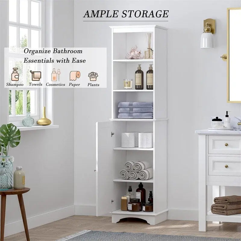 Armario de almacenamiento independiente para el hogar con estantes de tres niveles - 11.8D x 15W x 59.8H