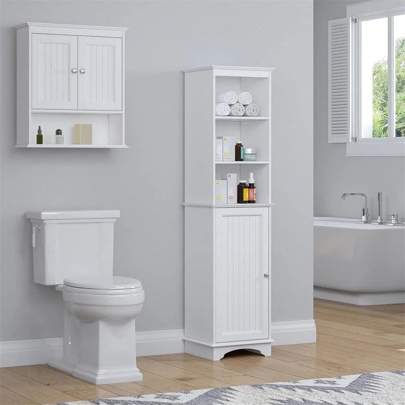 Armario de almacenamiento independiente para el hogar con estantes de tres niveles - 11.8D x 15W x 59.8H