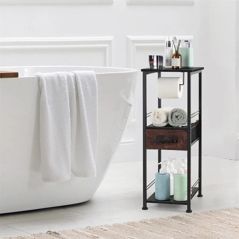 Organizador de estantes de almacenamiento de 3 niveles para baño pequeño - 10.2D x 11.8W x 28.1H