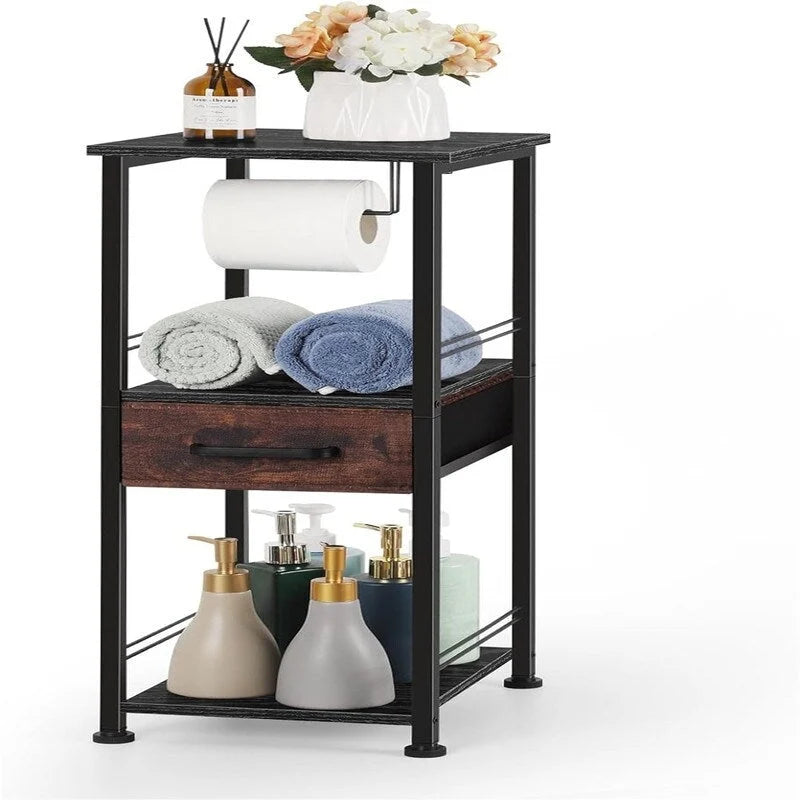 Organizador de estantes de almacenamiento de 3 niveles para baño pequeño - 10.2D x 11.8W x 28.1H