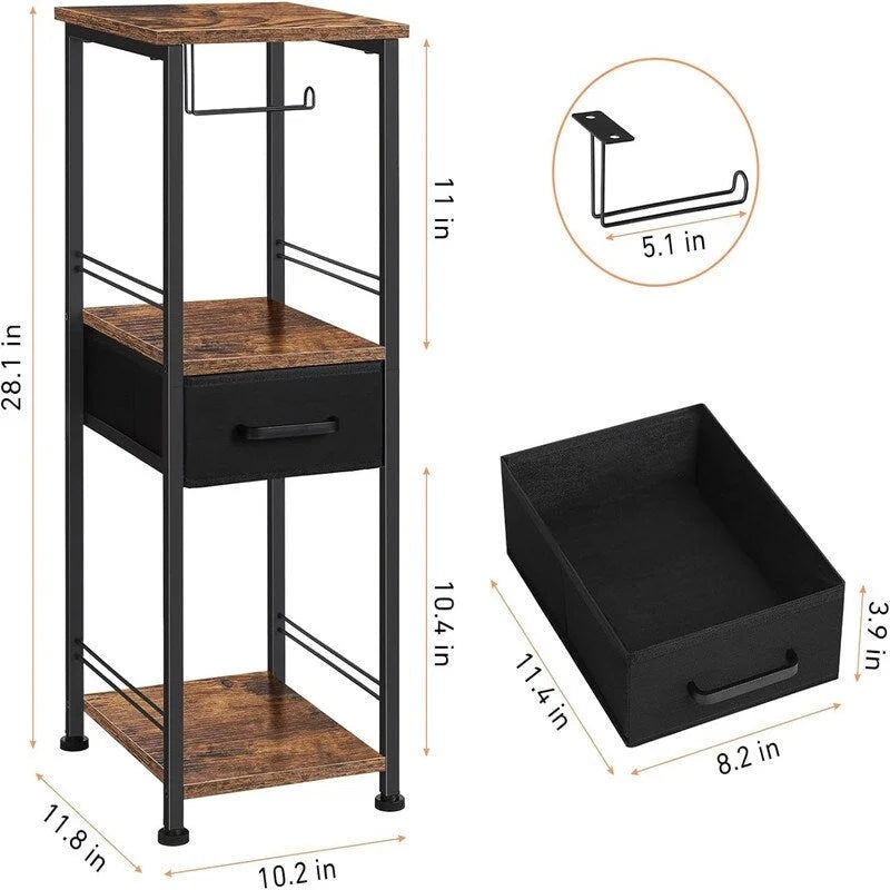 Organizador de estantes de almacenamiento de 3 niveles para baño pequeño - 10.2D x 11.8W x 28.1H