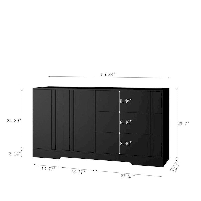 Aparador Alacena con Almacenamiento, Mueble Aparador de Cocina Moderno con Cajón y Puertas