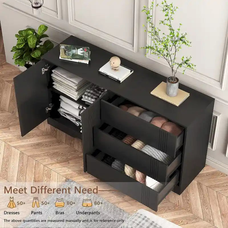 Aparador Alacena con Almacenamiento, Mueble Aparador de Cocina Moderno con Cajón y Puertas