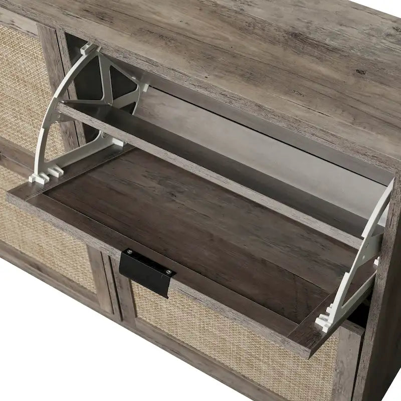Zapatero de 4 puertas, gabinete de almacenamiento de zapatos moderno e independiente, para entrada